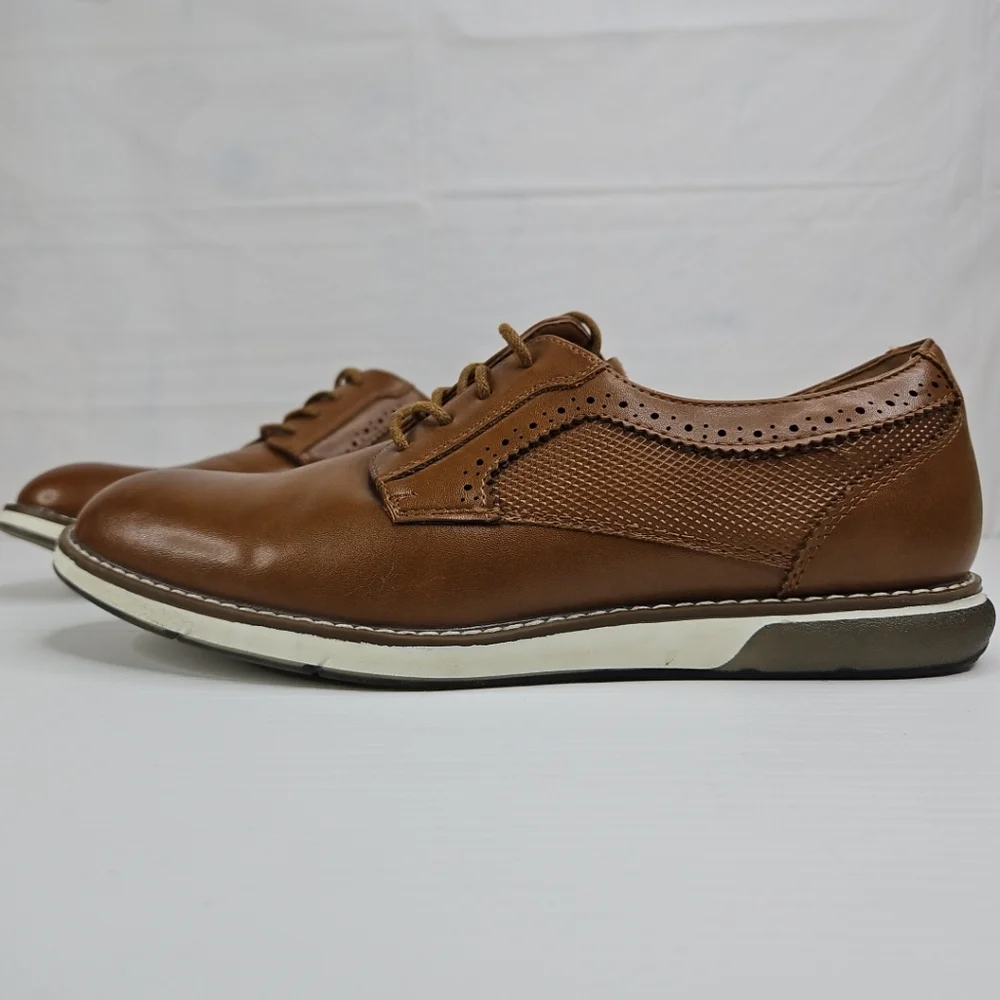 Bruno Marc Mens Oxford Dress Shoes Lace Up Cognac Brown Size 6 Unisex Prom Party